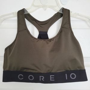 Core 10 Cross Back Sports Bra Olive Green M
